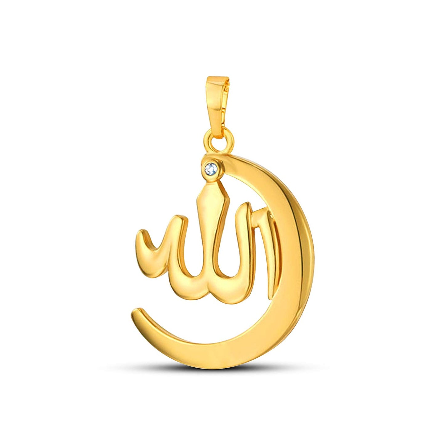 Special eid 14K Yellow Gold Over .925 Sterling Silver Allah Pendant For Women's - atjewels.in