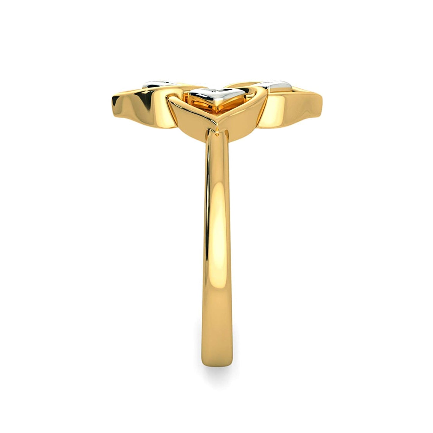 atjewels 14k Yellow Gold Over .925 Sterling Silver Flower Ring For Women's MOTHER'S DAY SPECIAL OFFER - atjewels.in