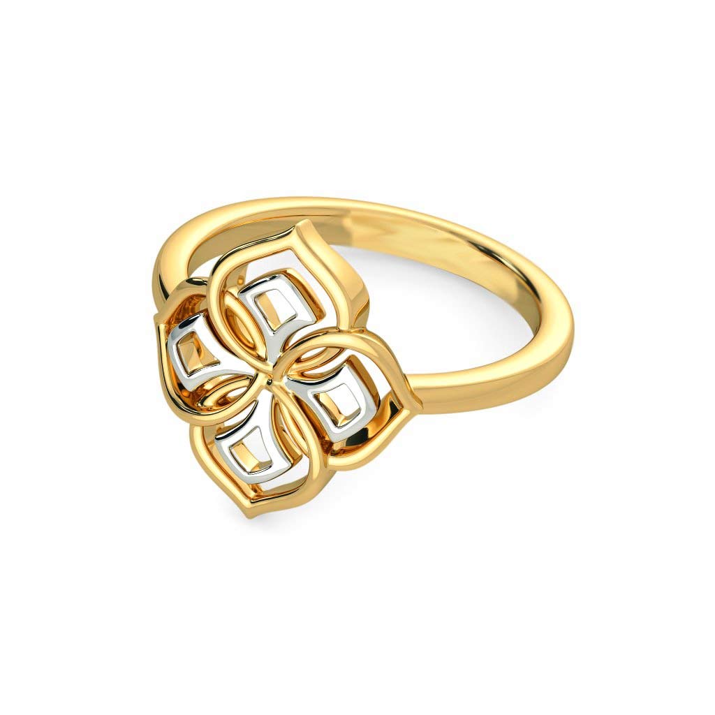 atjewels 14k Yellow Gold Over .925 Sterling Silver Flower Ring For Women's MOTHER'S DAY SPECIAL OFFER - atjewels.in