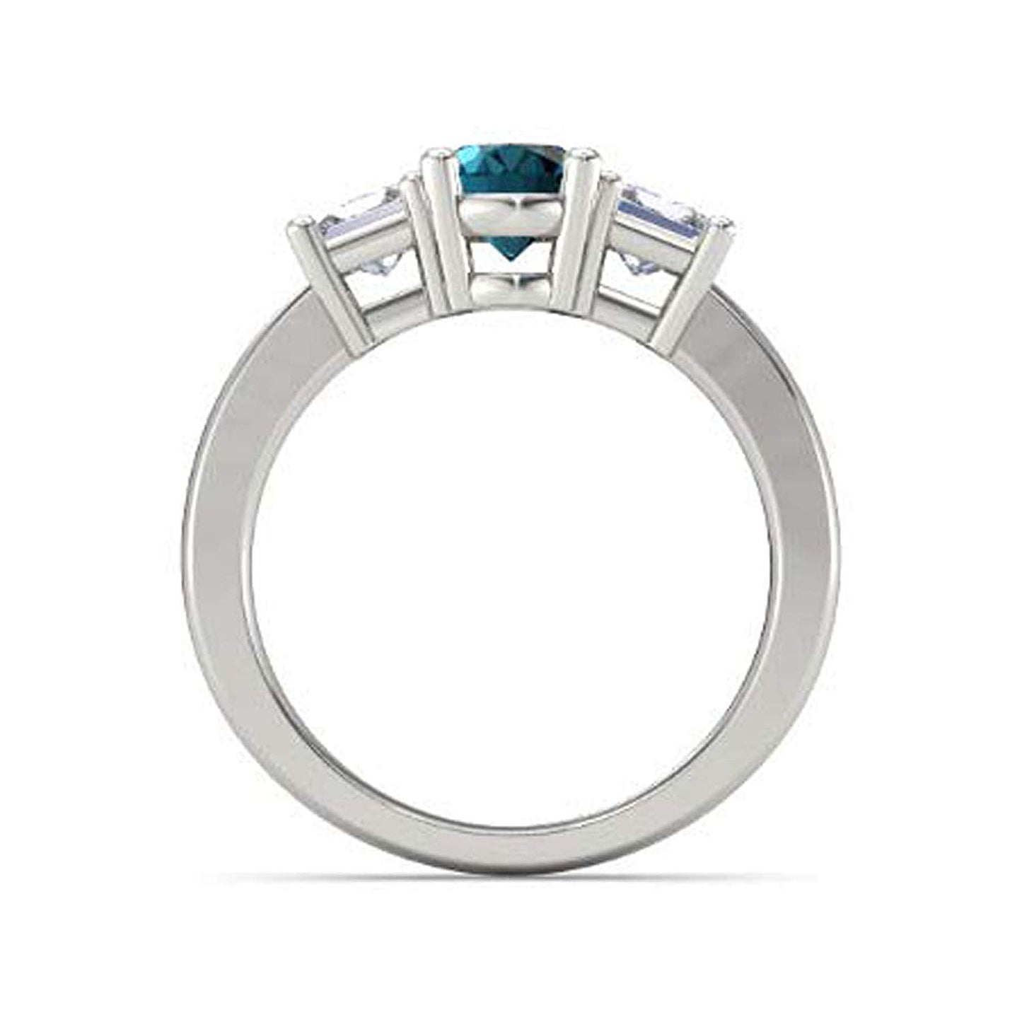 atjewels .925 Sterling Silver Oval Shape Blue Topaz Engagement/Wedding Ring Variation For Women's & Girl's - atjewels.in