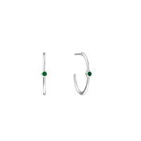 atjewels Women's Round Cut Emerald Solitaire Stud Earrings in White Gold Plated on 925 Silver MOTHER'S DAY SPECIAL OFFER - atjewels.in