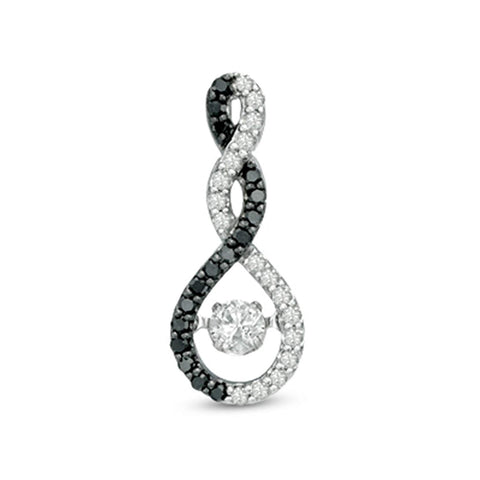 Infinity Pendant Twotone Gold Over 925 Sterling silver Round Black and White Zirconia For Women's MOTHER'S DAY SPECIAL OFFER - atjewels.in