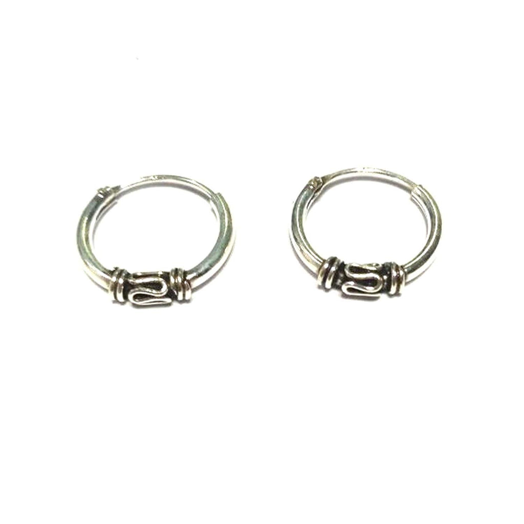 atjewels Oxidised .925 Sterling Silver Hoop Earrings For Girl's and Women's For MOTHER'S DAY SPECIAL OFFER - atjewels.in