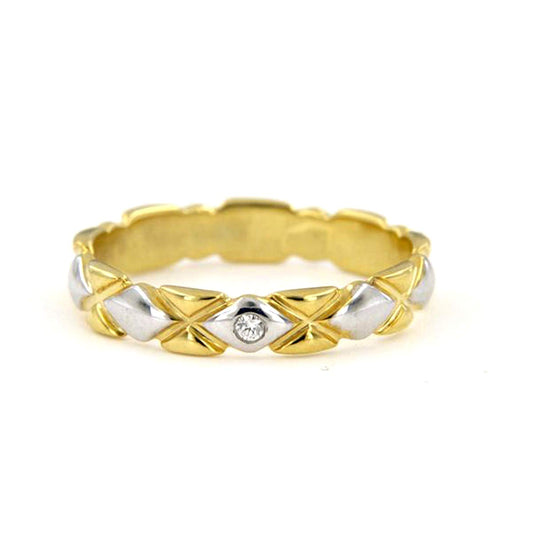 atjewels 14K Yellow & White Gold Over 925 Sterling Silver Round White CZ Wedding Band Ring MOTHER'S DAY SPECIAL OFFER - atjewels.in