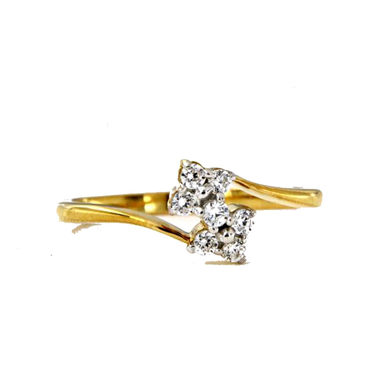 atjewels Bypass Ring For Women with 14K Gold Over .925 Sterling Silver in White Zirconia MOTHER'S DAY SPECIAL OFFER - atjewels.in