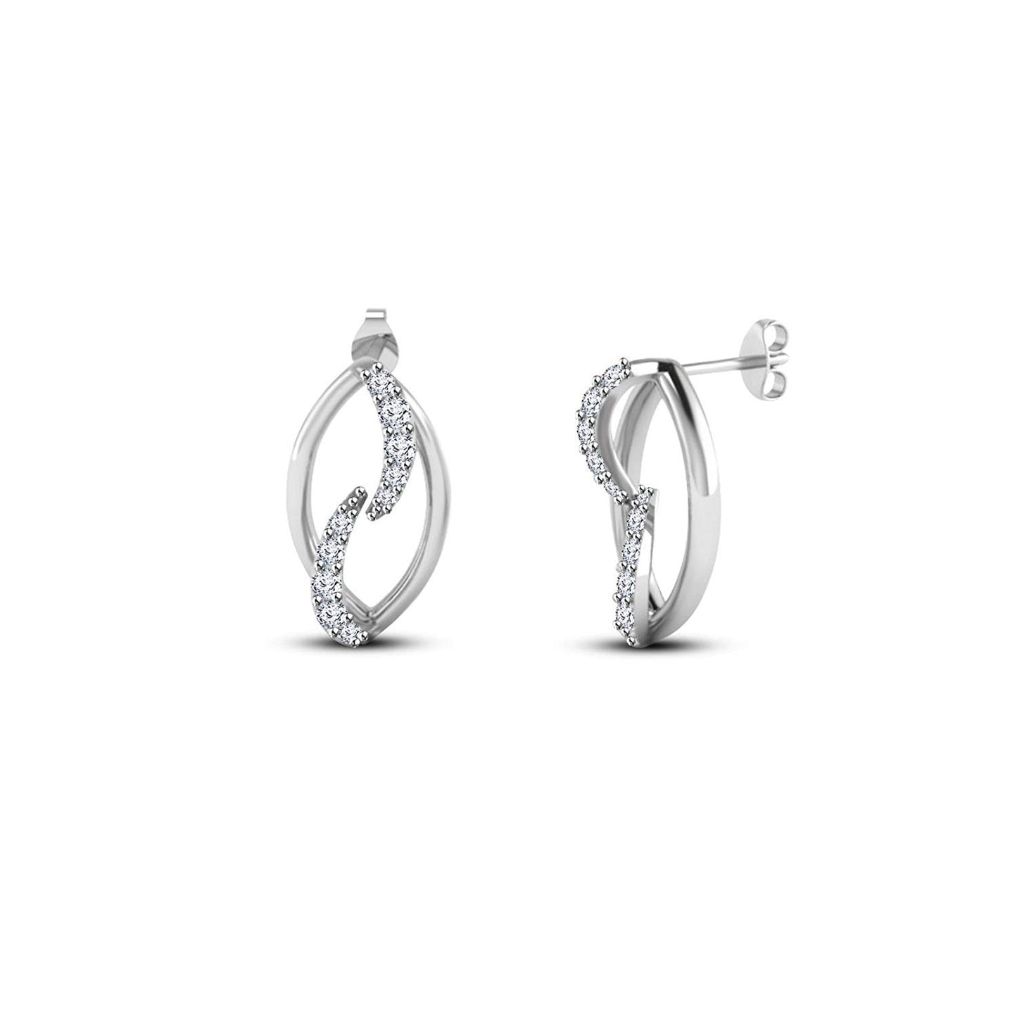atjewels 14k Yellow Gold Over .925 Sterling Silver w/ Round Cut White CZ Selectable Earrings For Girl's & Women's Earrings - atjewels.in