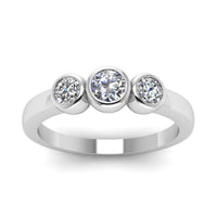 atjewels White CZ 18K White Gold Over .925 Sterling Silver Three Stone Engagement Ring MOTHER'S DAY SPECIAL OFFER - atjewels.in