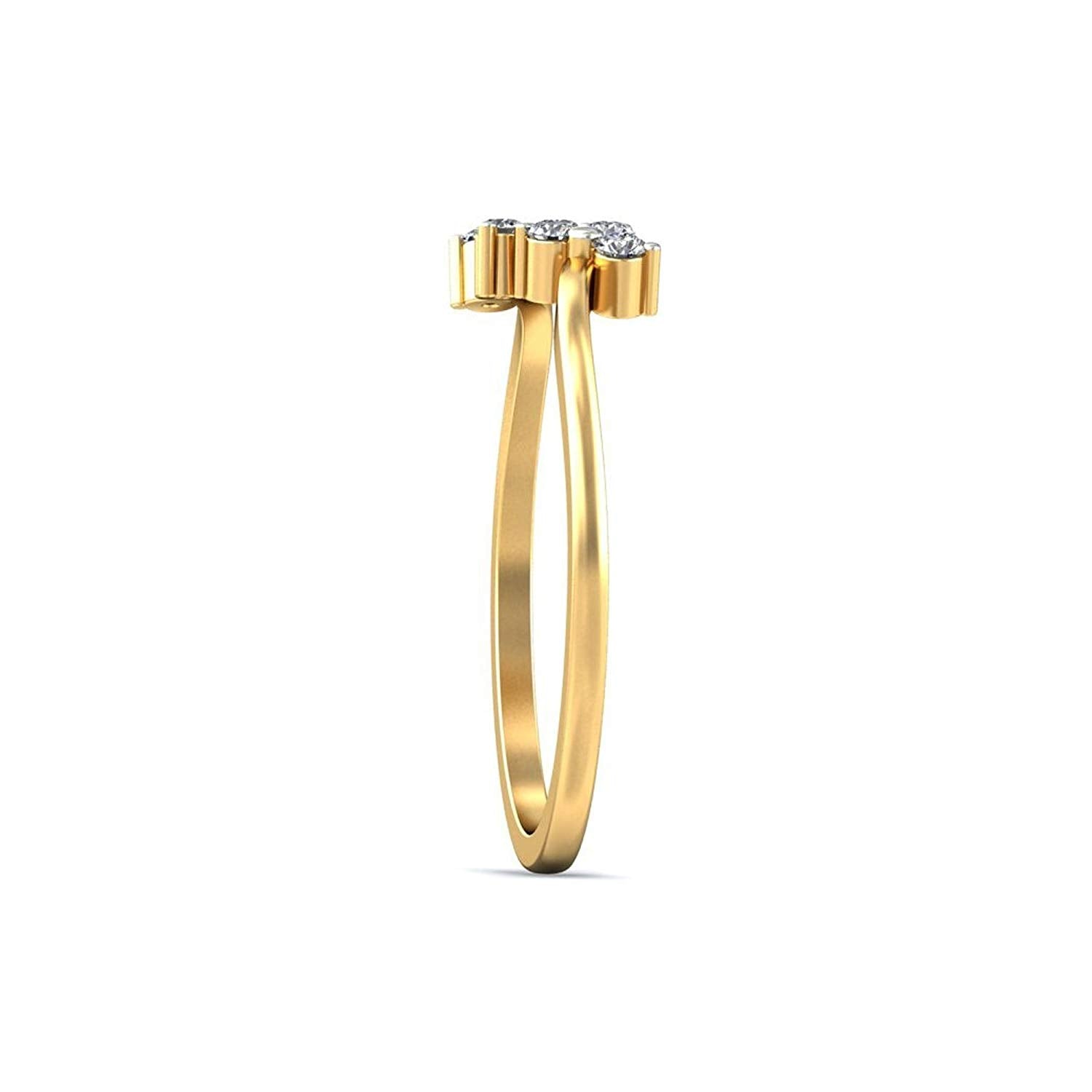 atjewels 14K Yellow Gold Over 925 Silver Round White CZ Bypass Ring For Women's MOTHER'S DAY SPECIAL OFFER - atjewels.in