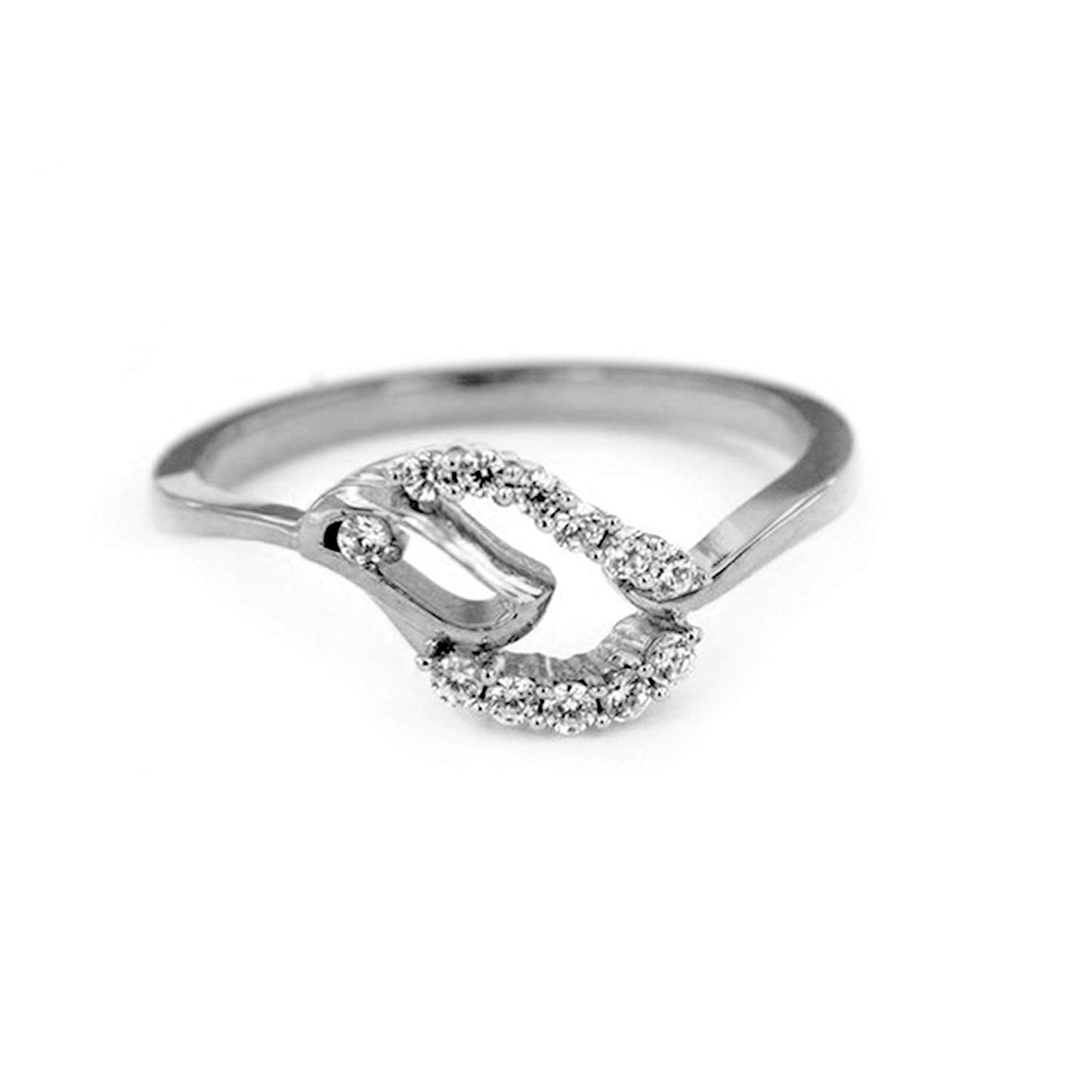 atjewels 14K White Gold Over 925 Silver 0.34 TCW with Round White CZ Cocktail Ring MOTHER'S DAY SPECIAL OFFER - atjewels.in