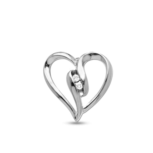 atjewels Heart Pendant In Round White Diamond 925 Sterling Silver For Women's MOTHER'S DAY SPECIAL OFFER - atjewels.in