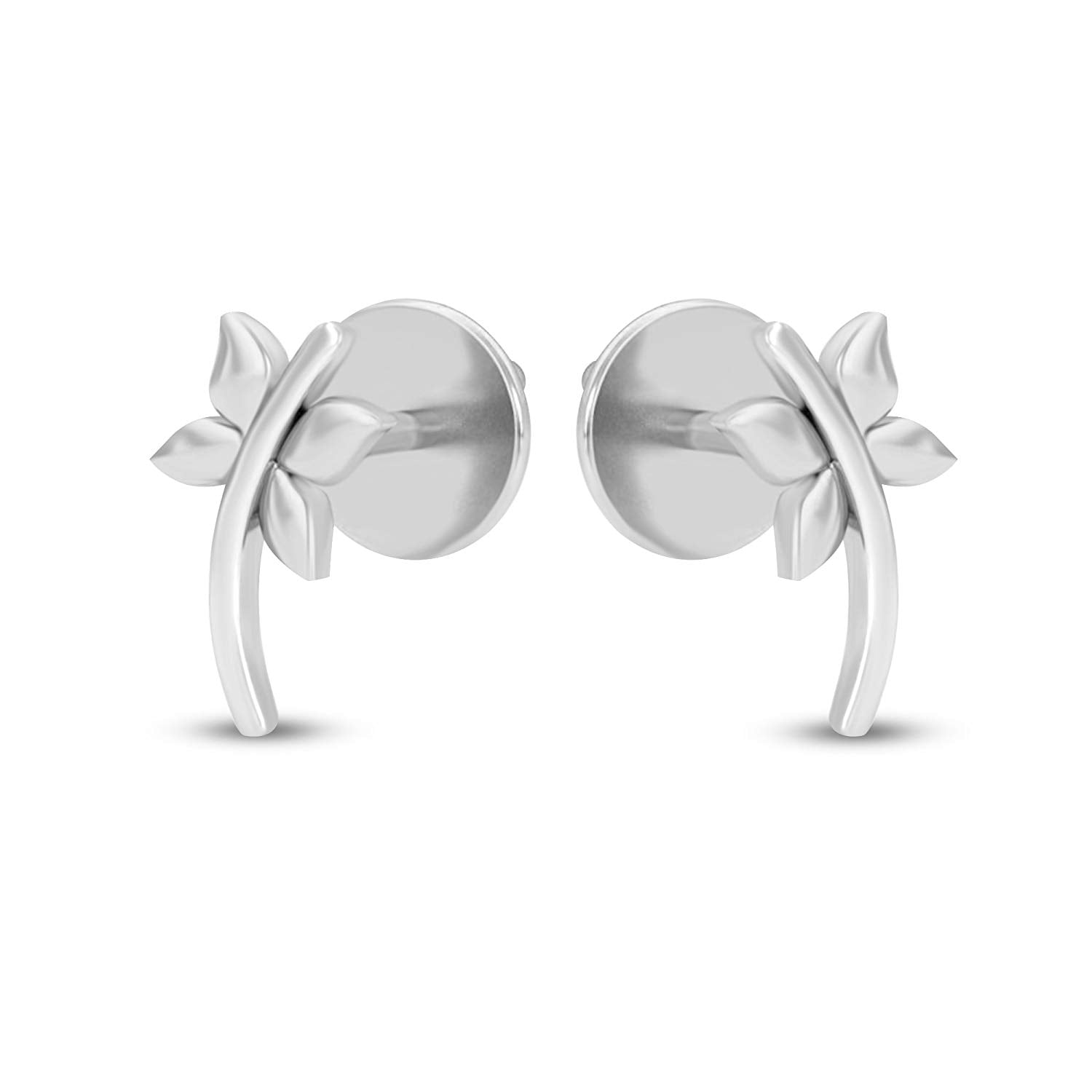 atjewels 18K White Plated On 925 Sterling Fashion Flower Stud Earrings For Women's MOTHER'S DAY SPECIAL OFFER - atjewels.in