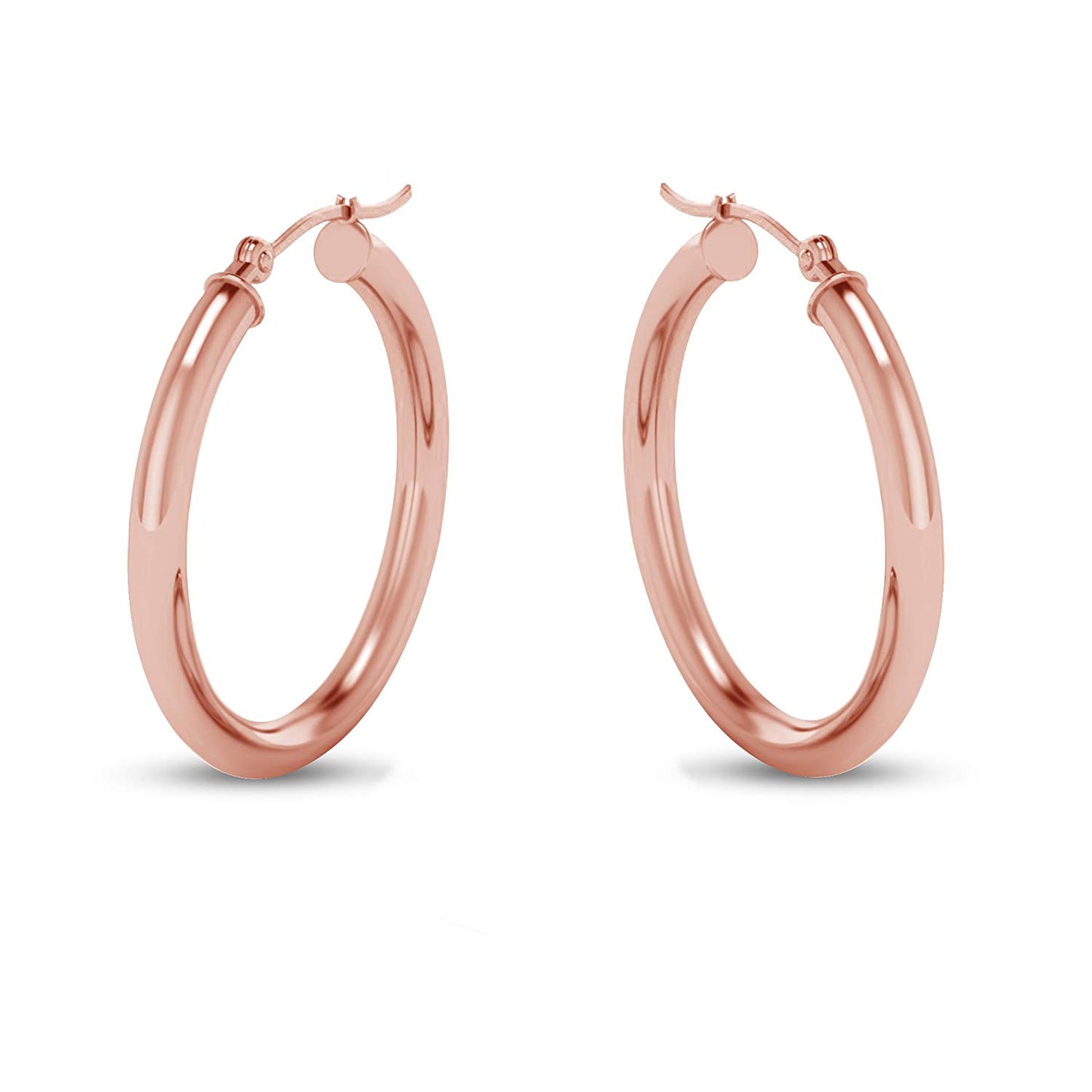 atjewels Hoop Earrings in 18k Rose Gold Plated on 925 Sterling Silver MOTHER'S DAY SPECIAL OFFER - atjewels.in