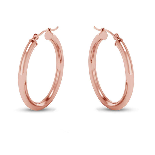 atjewels Hoop Earrings in 18k Rose Gold Plated on 925 Sterling Silver MOTHER'S DAY SPECIAL OFFER - atjewels.in