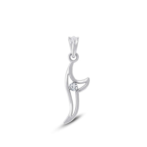 atjewels 14K White Gold Over 925 Sterling Silver Shark Pendant Without Chain (White Cubic Zirconia) MOTHER'S DAY SPECIAL OFFER - atjewels.in
