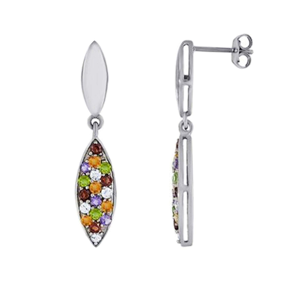 atjewels Multi-gemstone Earrings .925 Sterling Silver Drop/Dangle Earrings For Women's & Girl's For MOTHER'S DAY SPECIAL OFFER - atjewels.in