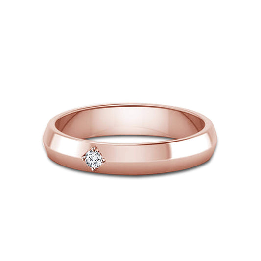 atjewels 14K Rose Gold Over 925 Silver Sterling Round White CZ Solitaire Engagement Ring - atjewels.in