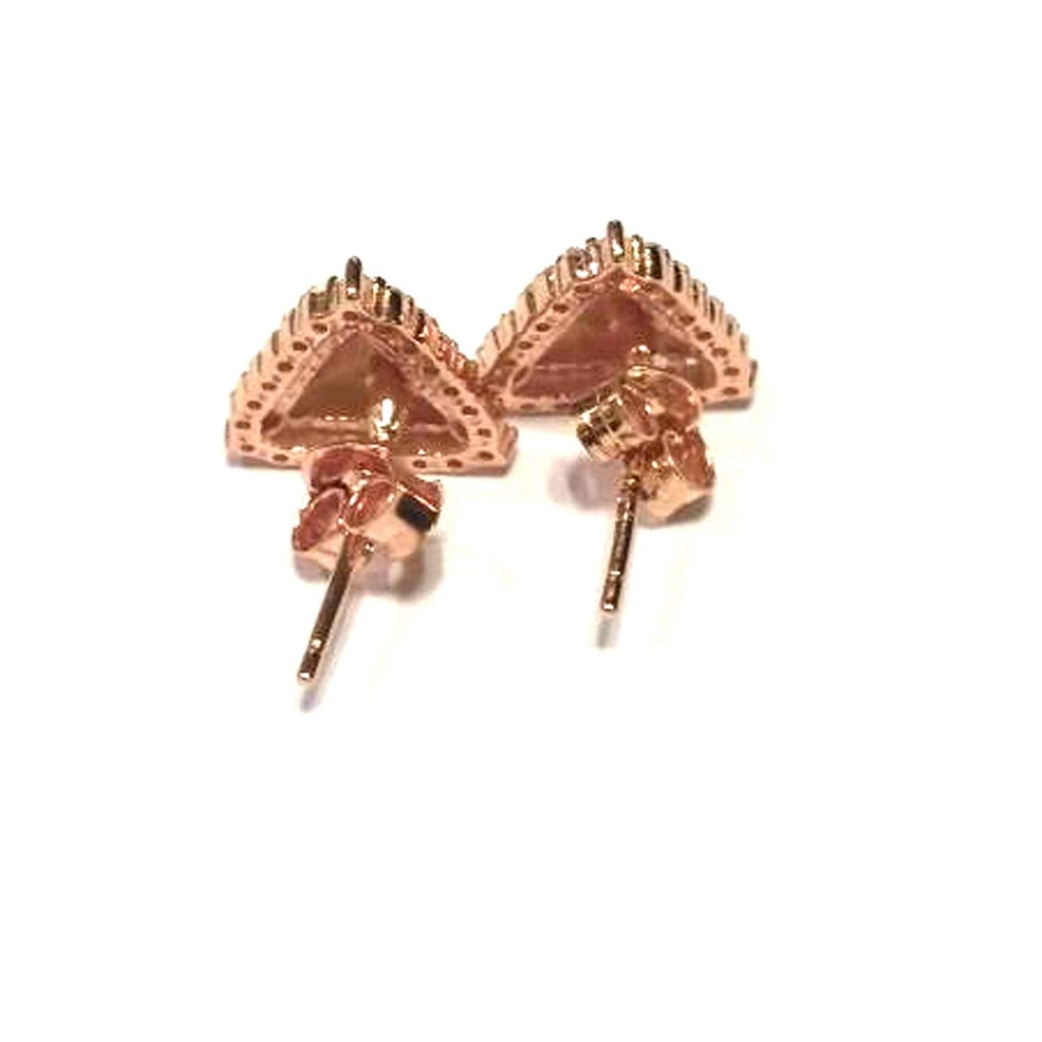 atjewels Round Cut White CZ 14k Rose Gold Over 925 Sterling Silver Stud Earrings For Girl's and Women's For MOTHER'S DAY SPECIAL OFFER - atjewels.in