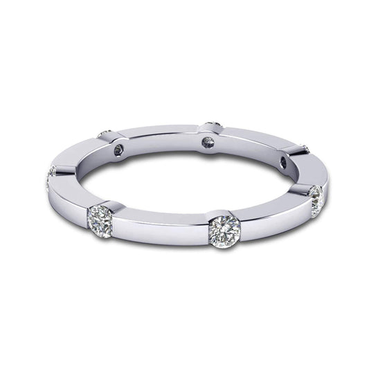 atjewels 18K White Gold Over 925 Sterling Silver Round White CZ Eternity Band Ring MOTHER'S DAY SPECIAL OFFER - atjewels.in