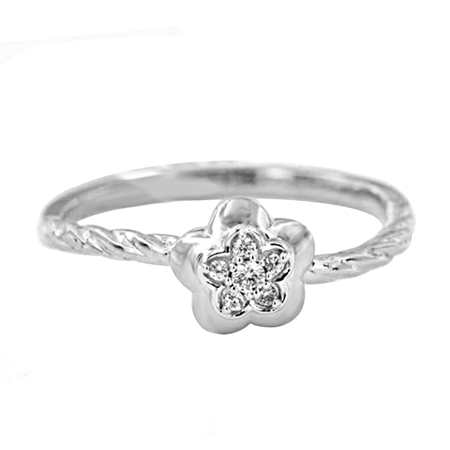 atjewels 14K Yellow Gold Over 925 Silver 0.11 TCW with Round White CZ Flower Wedding Ring MOTHER'S DAY SPECIAL OFFER - atjewels.in