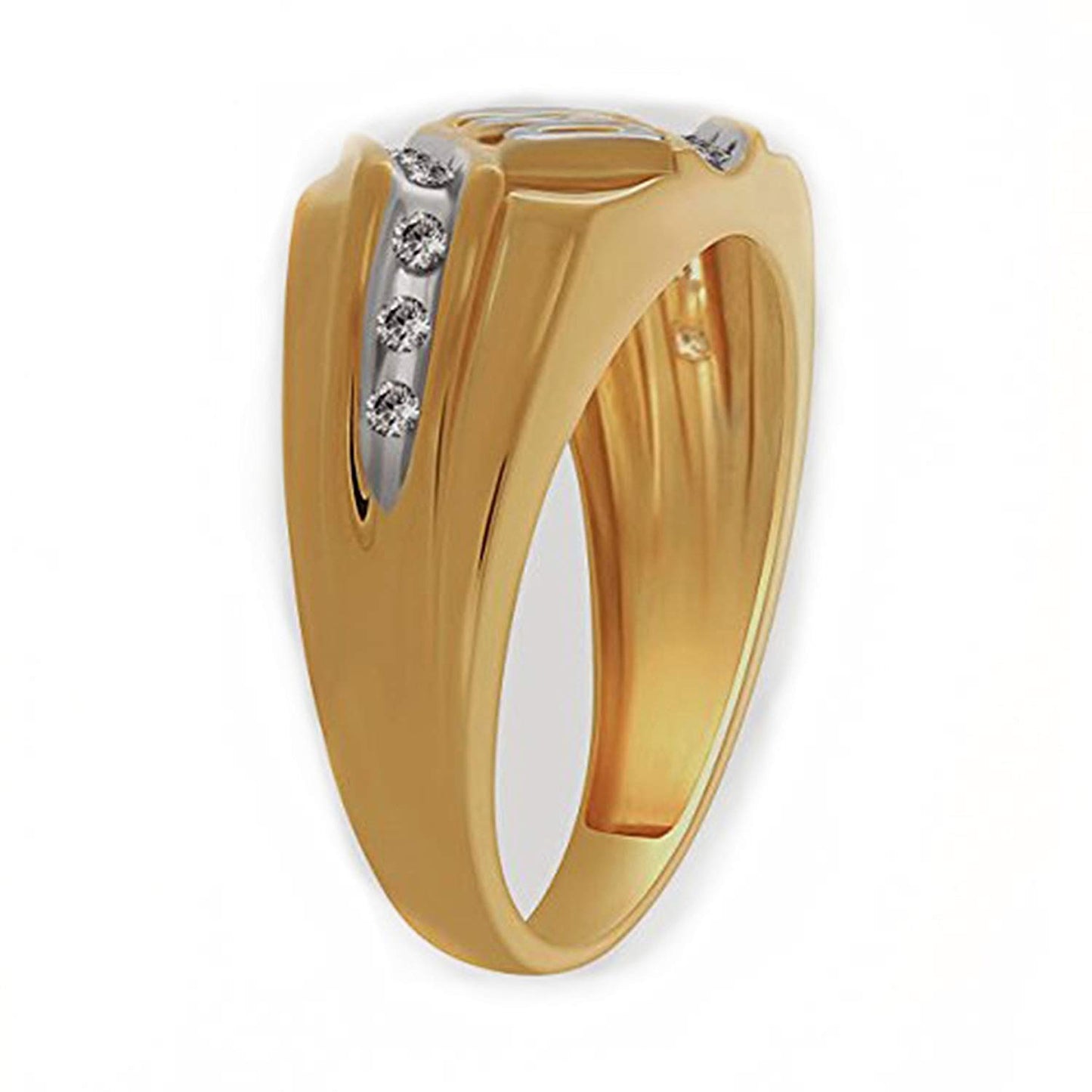 atjewels 14K Two tone Gold Over Sterling White CZ DAD Ring for Men's Father's Day special MOTHER'S DAY SPECIAL OFFER - atjewels.in