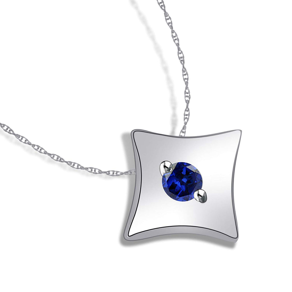 atjewels White Gold Over 925 Sterling Silver Blue Sapphire Ace of Pendant Without Chain MOTHER'S DAY SPECIAL OFFER - atjewels.in