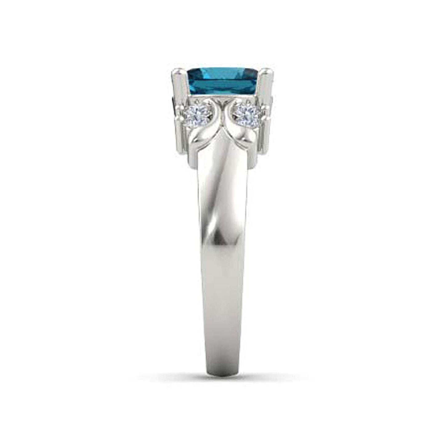 atjewels .925 Sterling Silver Oval Shape Blue Topaz Engagement/Wedding Ring Variation For Women's & Girl's - atjewels.in