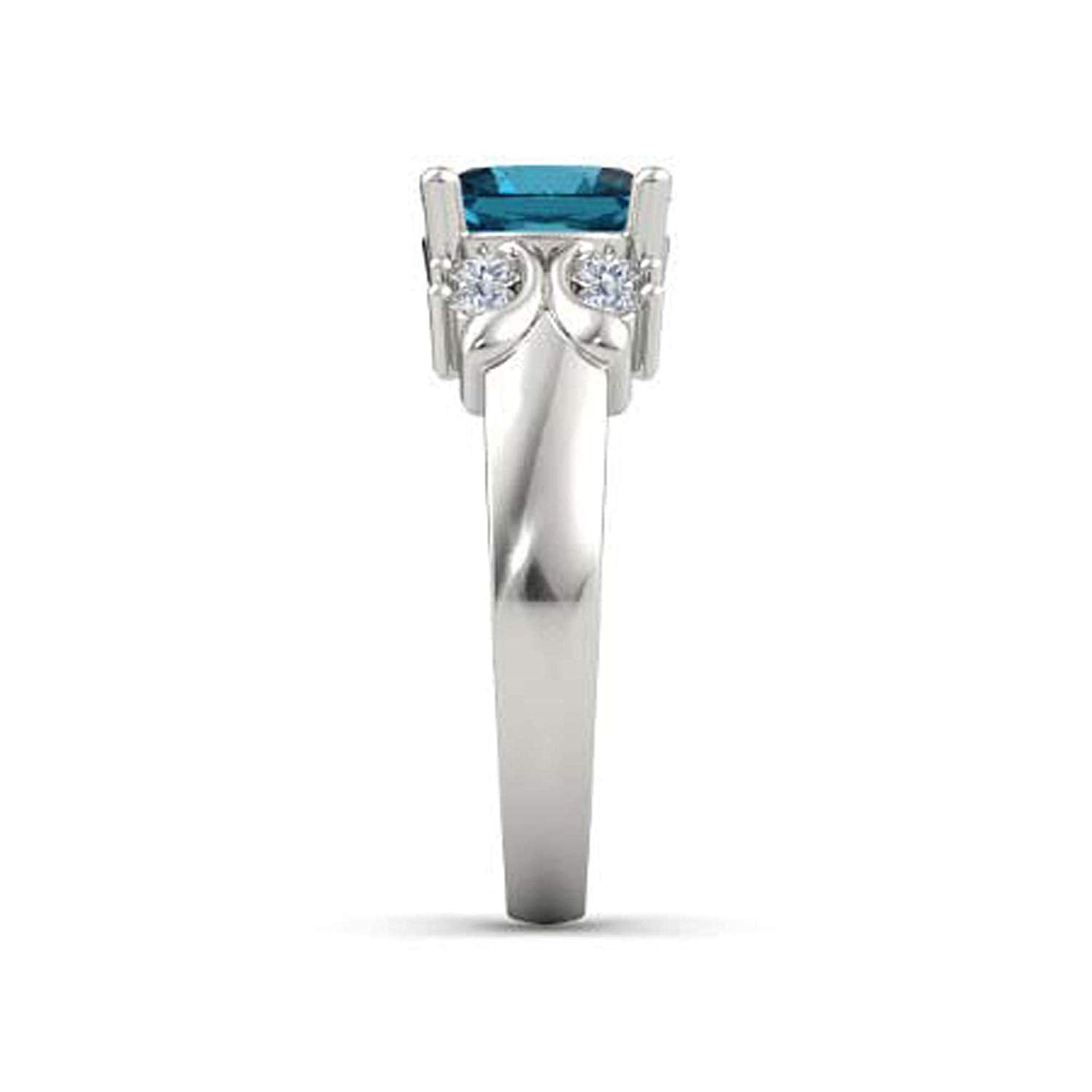 atjewels .925 Sterling Silver Oval Shape Blue Topaz Engagement/Wedding Ring Variation For Women's & Girl's - atjewels.in