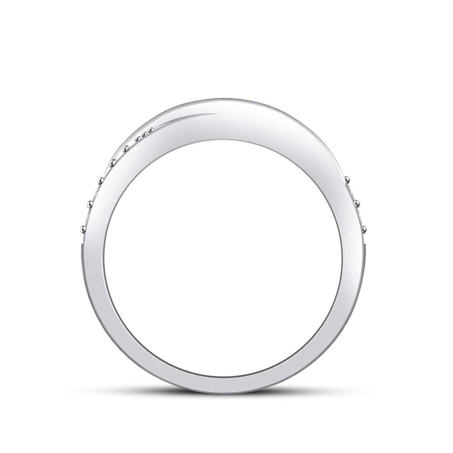 atjewels 14K White Gold Over 925 Sterling Silver Round White CZ Engagement Band Ring For Women's MOTHER'S DAY SPECIAL OFFER - atjewels.in