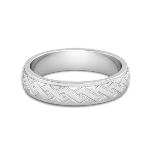 atjewels 18K White Gold Over 925 Sterling Silver Wedding Band Ring For Men's MOTHER'S DAY SPECIAL OFFER - atjewels.in