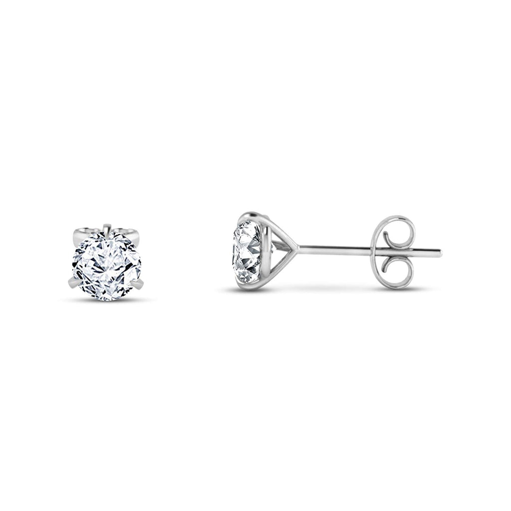 atjewels Beautiful 18K White Gold Over .925 Sterling Silver Round Cut White Diamond Wedding Stud Earrings MOTHER'S DAY SPECIAL OFFER - atjewels.in