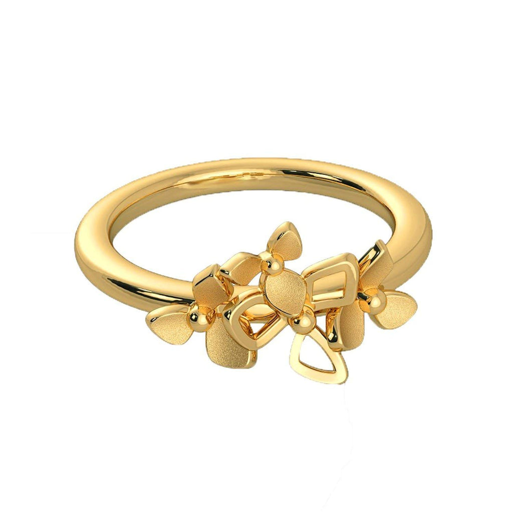 atjewels 14k Yellow Gold Over .925 Sterling Silver Flower Ring For Girl's and Women's For Navratri Special - atjewels.in