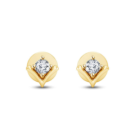 atjewels 18K Yellow Gold Over 925 Silver Round White CZ V Shaped Engagement Earrings MOTHER'S DAY SPECIAL OFFER - atjewels.in