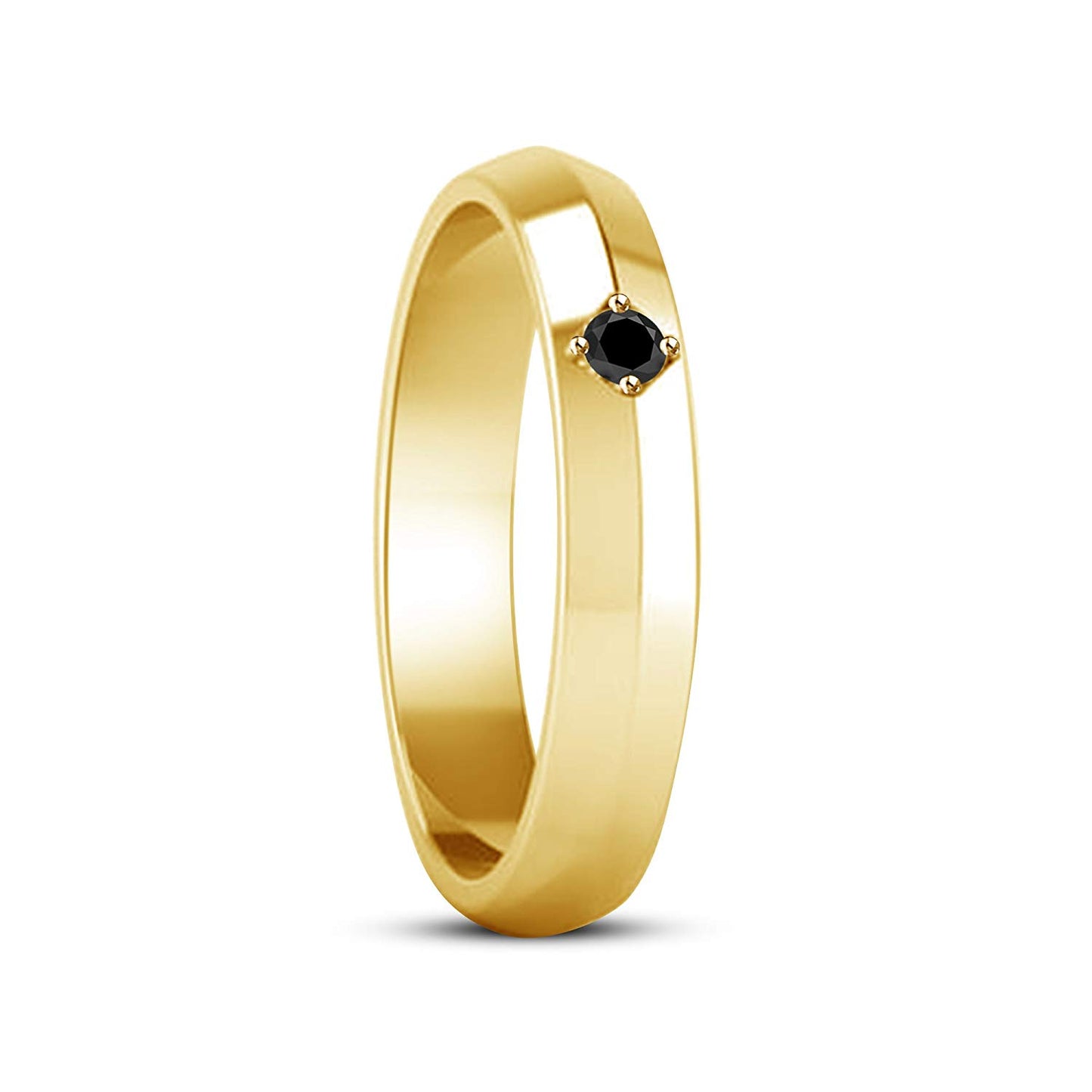 atjewels Engagement Ring in Round Black Zirconia 14K Yellow Gold Over 925 Sterling Silver MOTHER'S DAY SPECIAL OFFER - atjewels.in