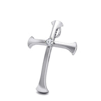 atjewels Cross Pendant In 14k White Gold Plated on 925 Silver White Zirconia MOTHER'S DAY SPECIAL OFFER - atjewels.in