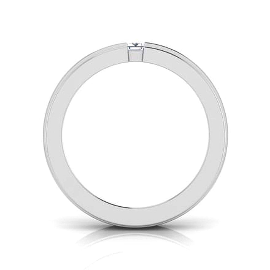 atjewels 14K White Gold Over 925 Sterling with White Baguette Zirconia Solitaire Band Ring (7) MOTHER'S DAY SPECIAL OFFER - atjewels.in
