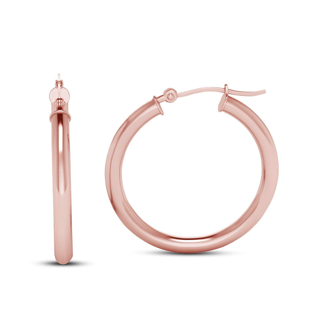 atjewels Hoop Earrings in 18k Rose Gold Plated on 925 Sterling Silver MOTHER'S DAY SPECIAL OFFER - atjewels.in