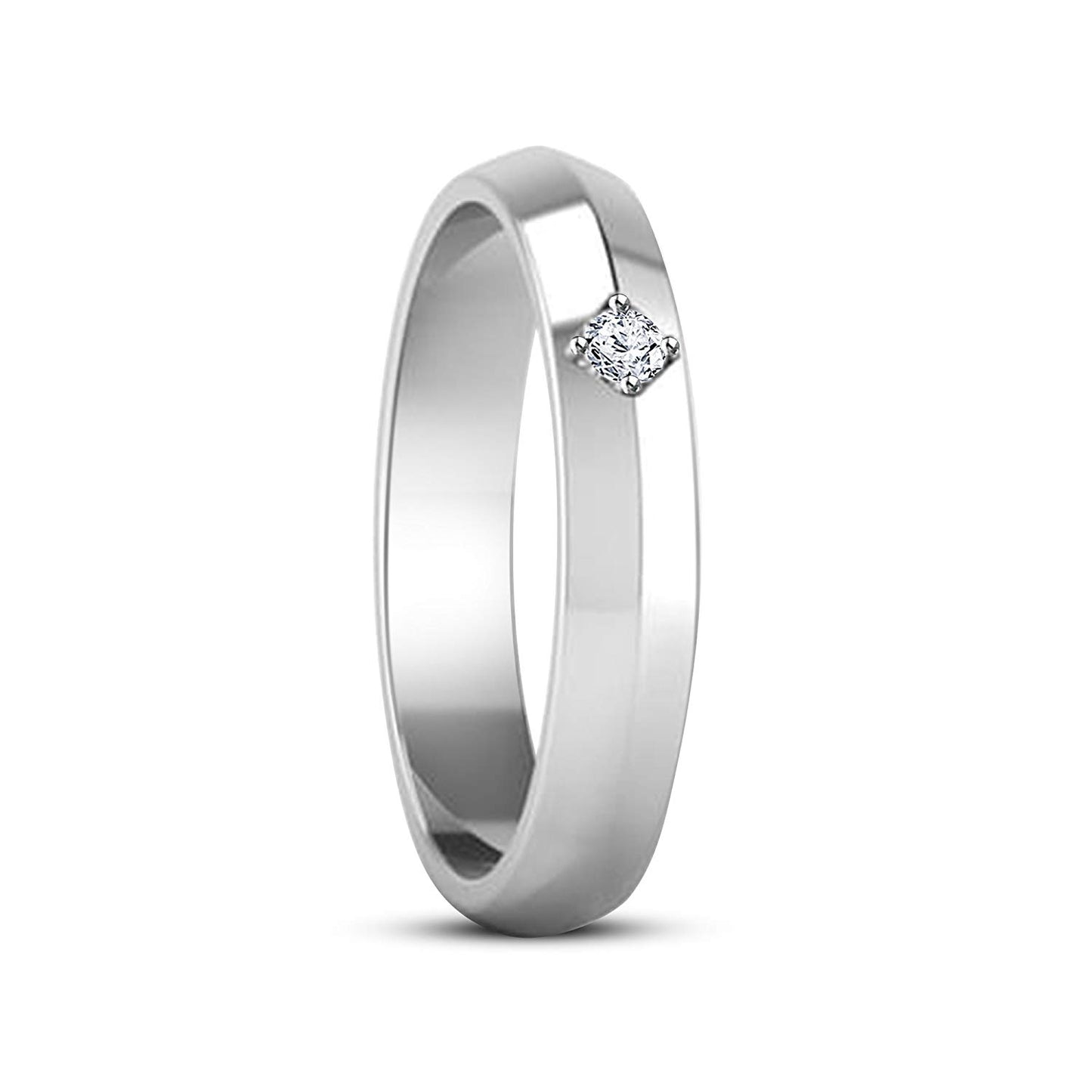 atjewels Solitaire Engagement Ring in Round White Zirconia 14K White Gold Over 925 Silver MOTHER'S DAY SPECIAL OFFER - atjewels.in