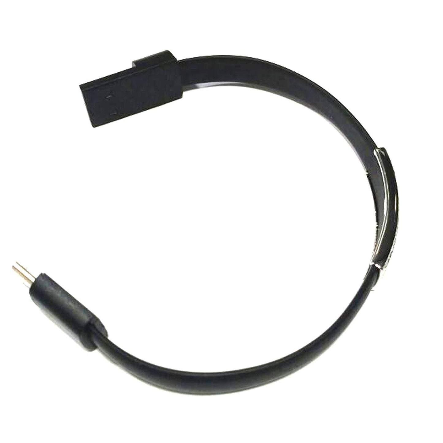 atjewels .925 Sterling Silver W/ Round Cut White Cz Flat USB Cable,Data Charging Cord Black Color Bracelet MOTHER'S DAY SPECIAL OFFER - atjewels.in