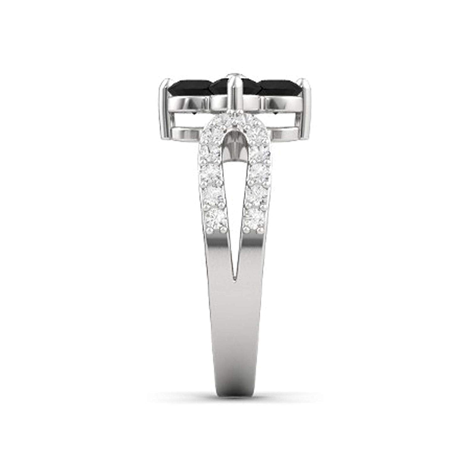 atjewels Round Cut Gemstone & White CZ .925 Sterling Silver Engagement Flower Ring For Girl's and Women's For Diwali Special - atjewels.in
