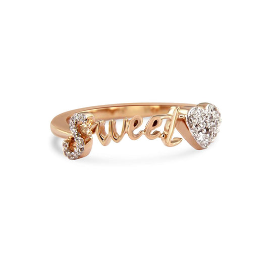 atjewels 14K Rose Gold Over .925 Sterling Silver with White Round Zirconia Sweet Ring For Unisex MOTHER'S DAY SPECIAL OFFER - atjewels.in