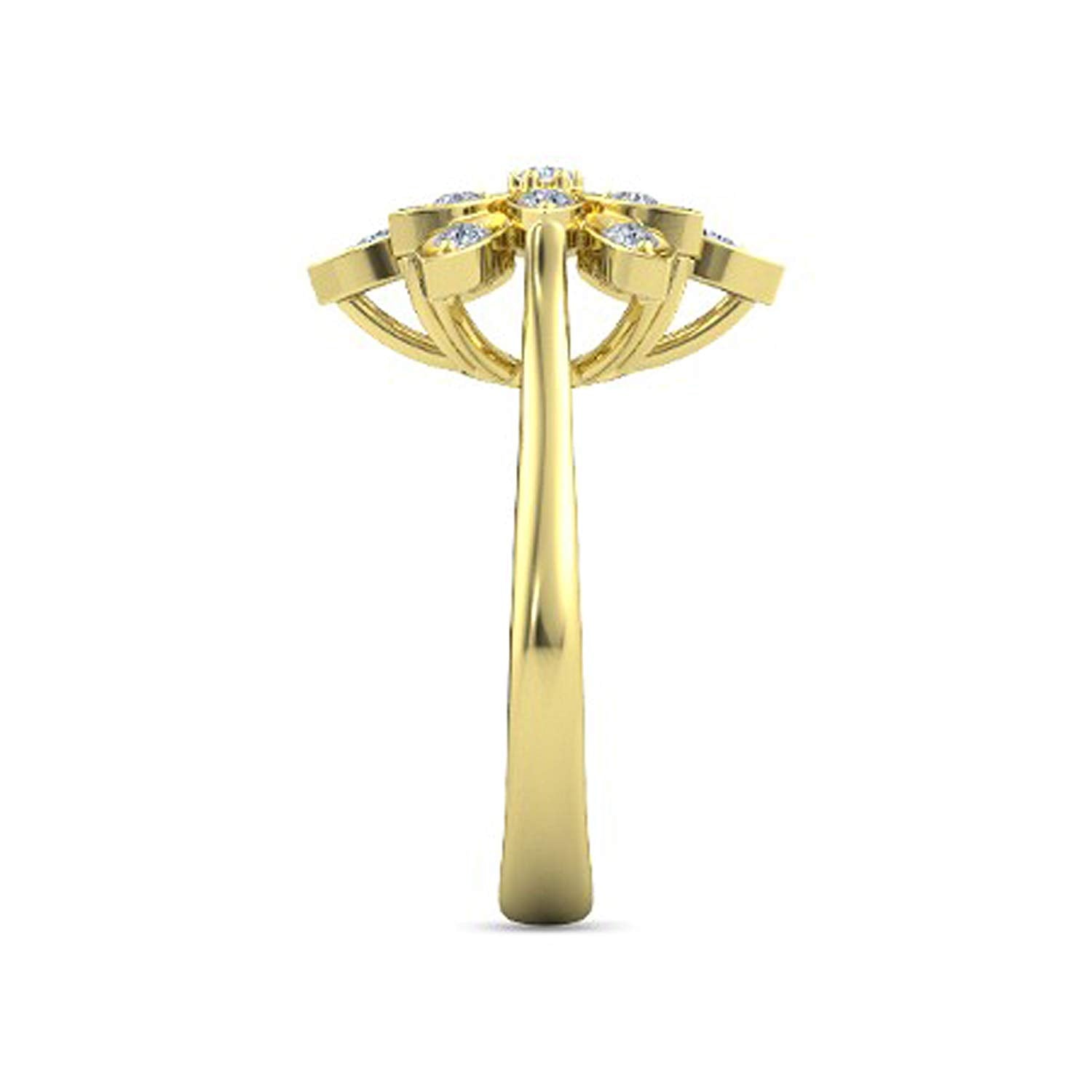 atjewels Yellow Gold Over .925 Sterling Silver Round Cut White CZ Flower Ring MOTHER'S DAY SPECIAL OFFER - atjewels.in
