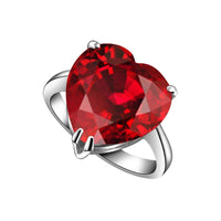 atjewels Heart Cut Red Garnet Sterling Silver Heart Ring For Women's & Girl's MOTHER'S DAY SPECIAL OFFER - atjewels.in