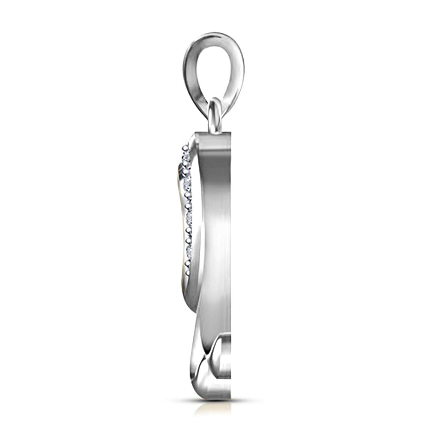 atjewels White Gold Over Solid 925 Sterling Silver Round Cut White Cubic Zirconia Virgo Zodiac Pendant MOTHER'S DAY SPECIAL OFFER - atjewels.in
