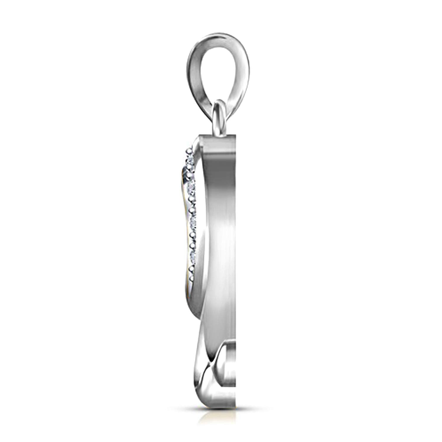 atjewels White Gold Over Solid 925 Sterling Silver Round Cut White Cubic Zirconia Virgo Zodiac Pendant MOTHER'S DAY SPECIAL OFFER - atjewels.in