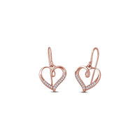 atjewels 14K Rose Gold Plated on 925 Silver Round White Zirconia Heart Hook Earrings MOTHER'S DAY SPECIAL OFFER - atjewels.in