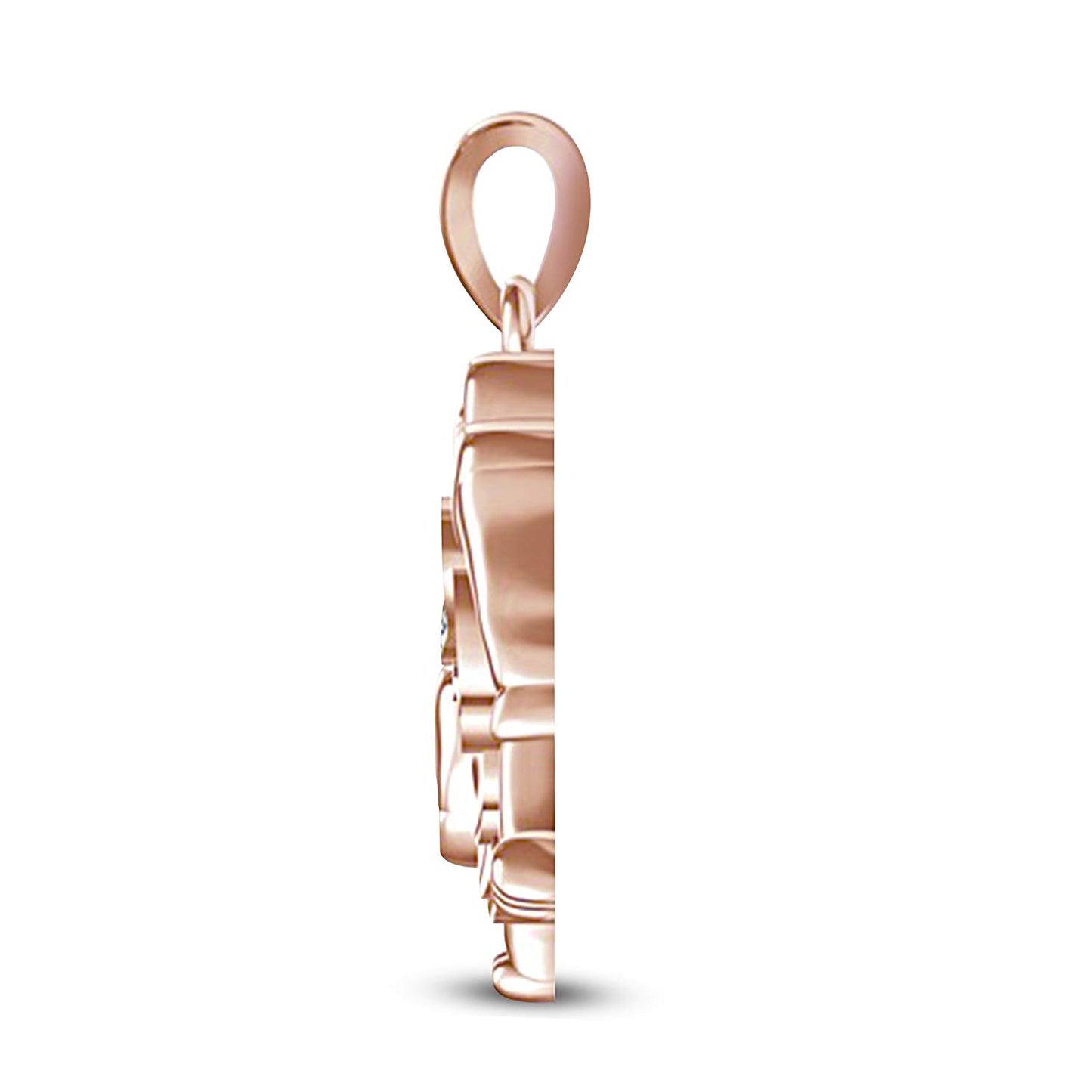 atjewels 18K Rose Gold Over Solid 925 Sterling Silver Round Cut White Cubic Zirconia Leo Zodiac Pendant MOTHER'S DAY SPECIAL OFFER - atjewels.in