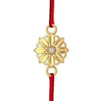 atjewels 14K Yellow Gold Over .925 Sterling Silver Round Cut White Cubic Zirconia Cluster Rakhi MOTHER'S DAY SPECIAL OFFER - atjewels.in