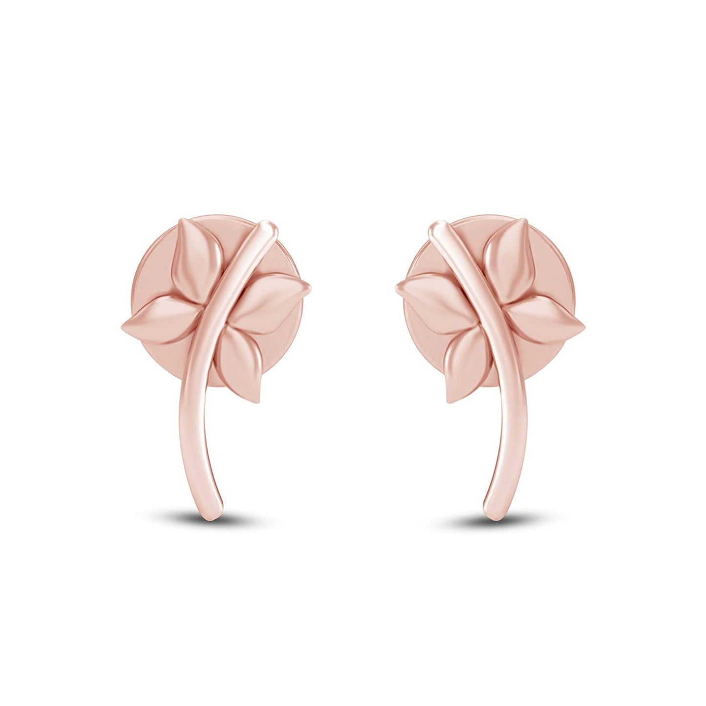 atjewels 18K Rose Gold Plated On 925 Sterling Fashion Flower Stud Earrings For Women's MOTHER'S DAY SPECIAL OFFER - atjewels.in
