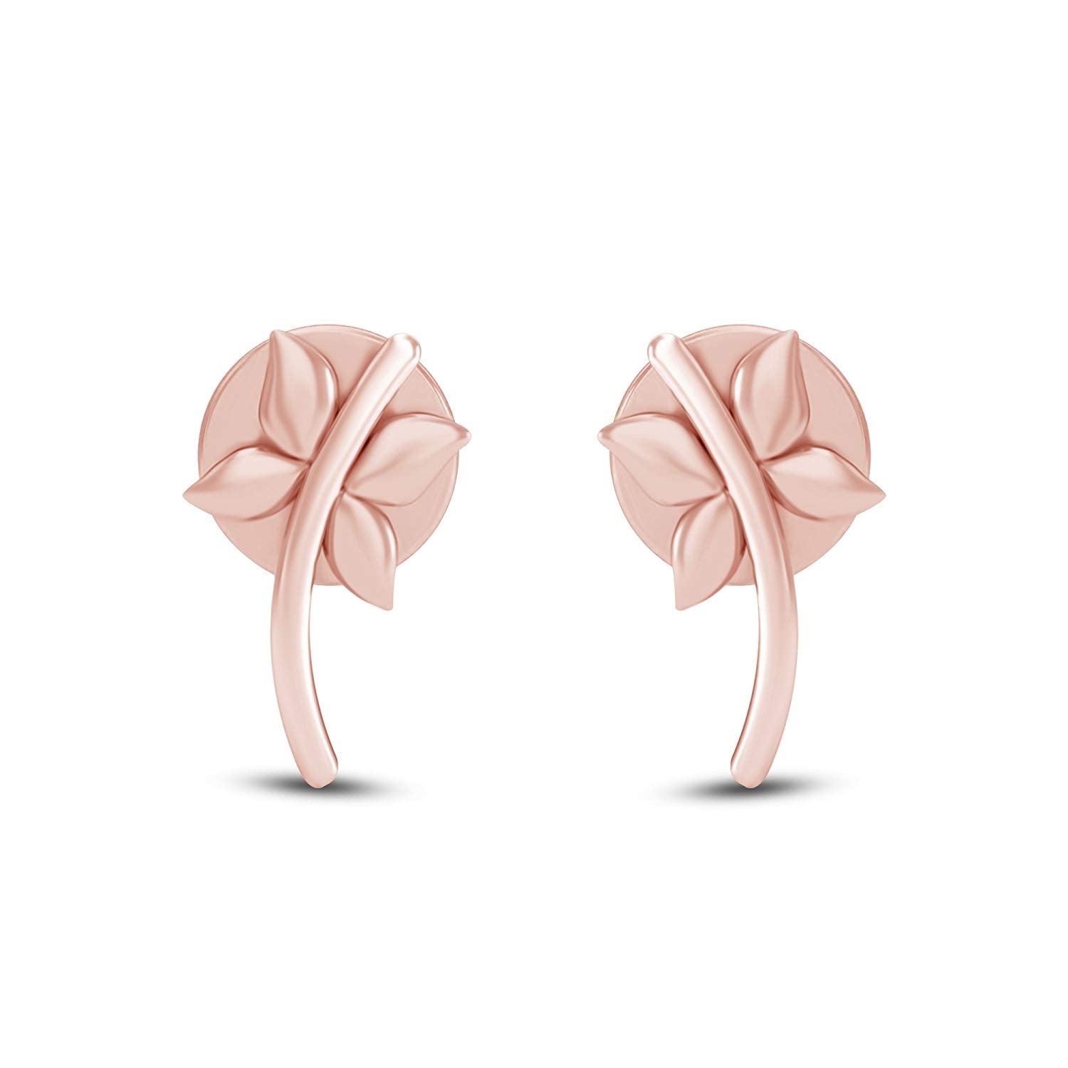 atjewels 18K Rose Gold Plated On 925 Sterling Fashion Flower Stud Earrings For Women's MOTHER'S DAY SPECIAL OFFER - atjewels.in