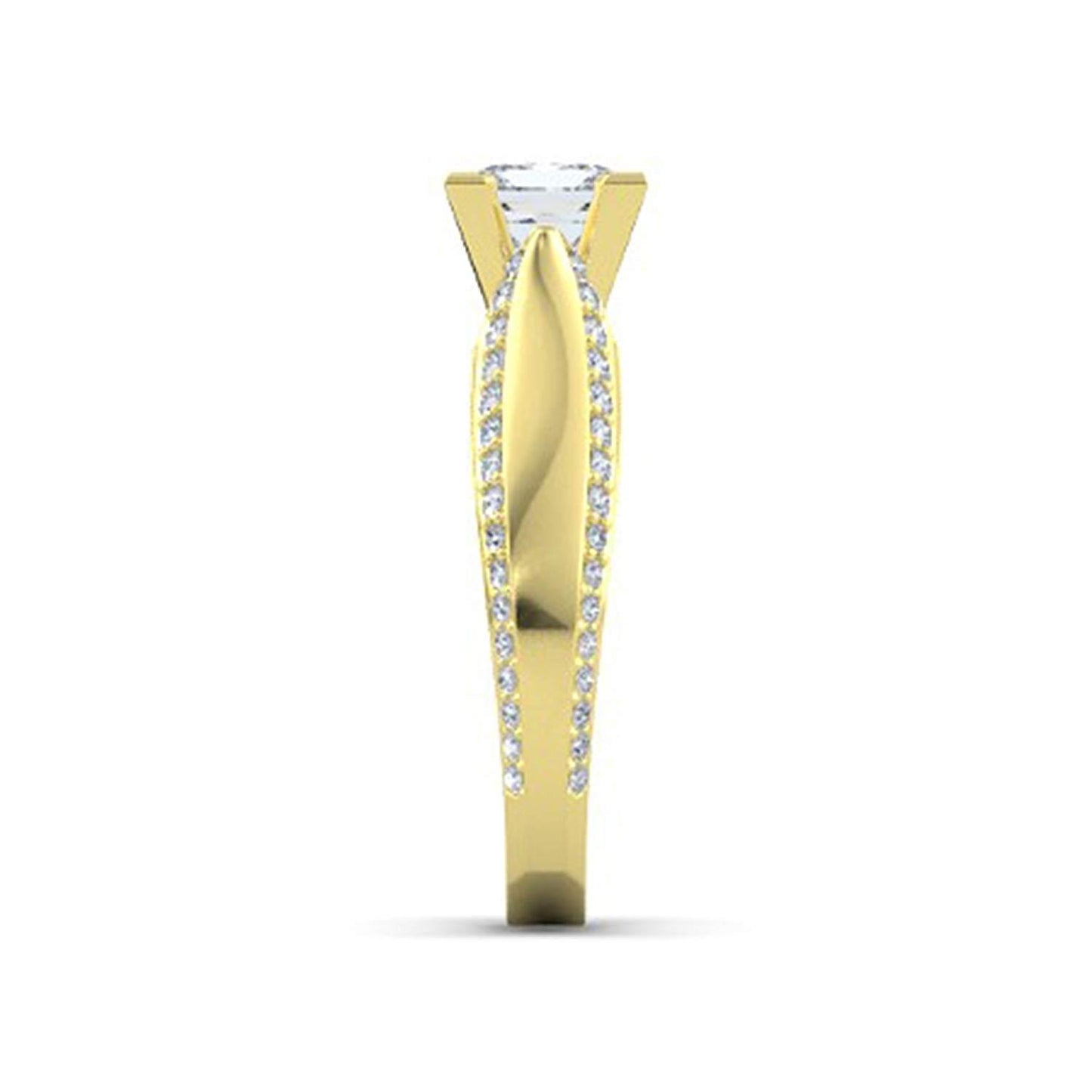 atjewels White Simulated Diamond Yellow Gold Plated 925 Sterling Silver  Princess J Ring MOTHER'S DAY SPECIAL OFFER - atjewels.in